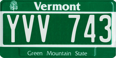 VT license plate YVV743