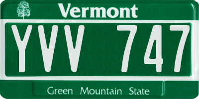 VT license plate YVV747