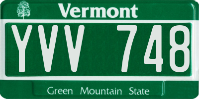 VT license plate YVV748