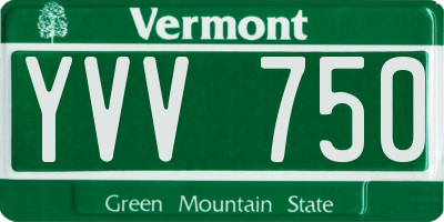 VT license plate YVV750
