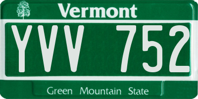 VT license plate YVV752