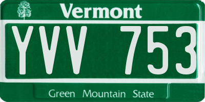VT license plate YVV753