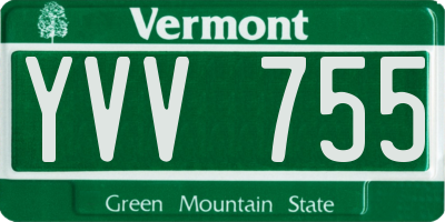 VT license plate YVV755