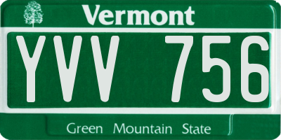 VT license plate YVV756