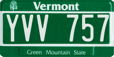 VT license plate YVV757