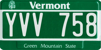 VT license plate YVV758