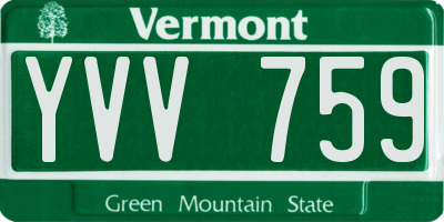 VT license plate YVV759