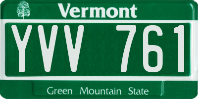 VT license plate YVV761