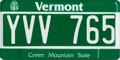 VT license plate YVV765