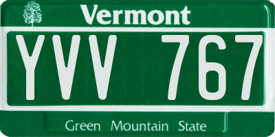 VT license plate YVV767