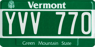 VT license plate YVV770
