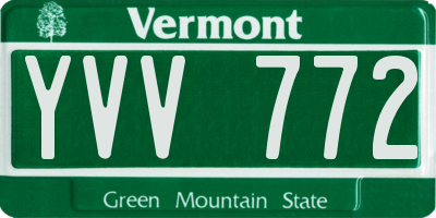 VT license plate YVV772