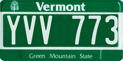 VT license plate YVV773