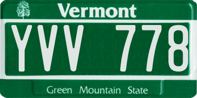 VT license plate YVV778