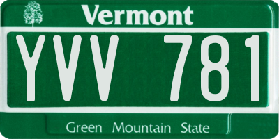 VT license plate YVV781