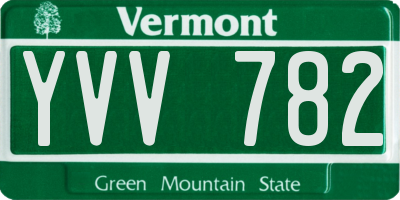 VT license plate YVV782