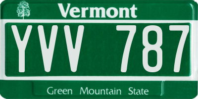 VT license plate YVV787