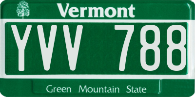 VT license plate YVV788