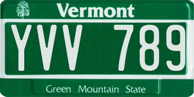 VT license plate YVV789