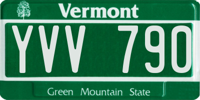 VT license plate YVV790