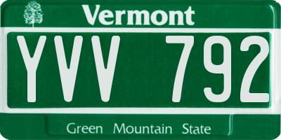 VT license plate YVV792