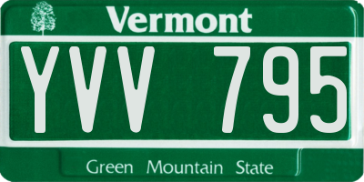 VT license plate YVV795