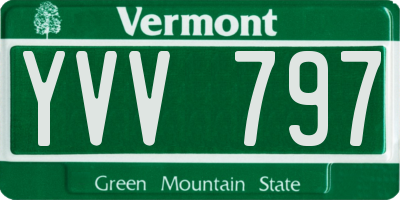 VT license plate YVV797