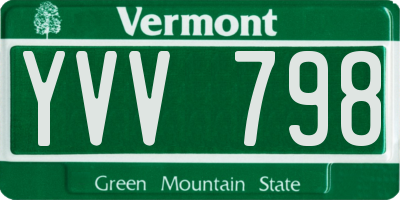 VT license plate YVV798
