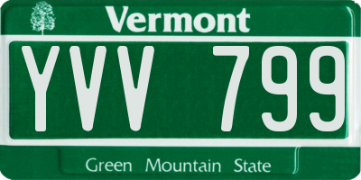 VT license plate YVV799