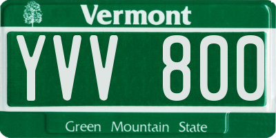 VT license plate YVV800