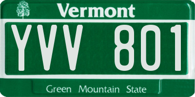 VT license plate YVV801