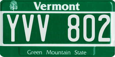 VT license plate YVV802