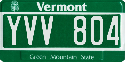 VT license plate YVV804