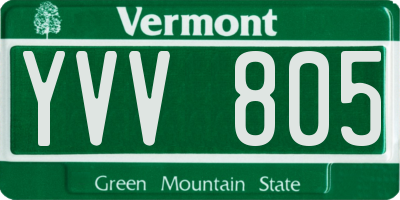 VT license plate YVV805
