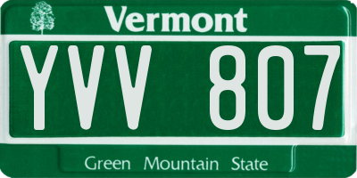 VT license plate YVV807