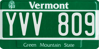 VT license plate YVV809