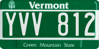 VT license plate YVV812
