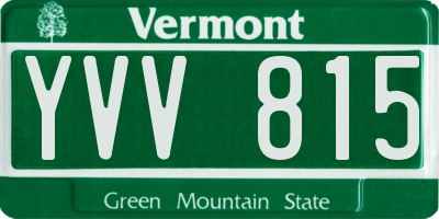 VT license plate YVV815
