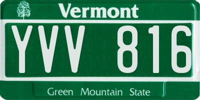 VT license plate YVV816