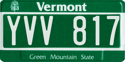VT license plate YVV817