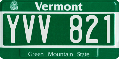 VT license plate YVV821