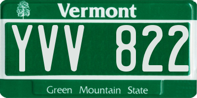 VT license plate YVV822