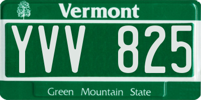 VT license plate YVV825
