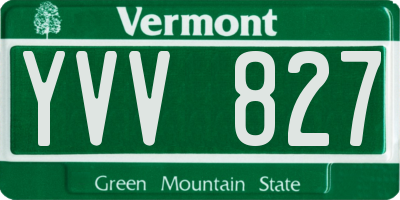 VT license plate YVV827