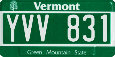 VT license plate YVV831