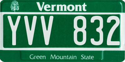 VT license plate YVV832