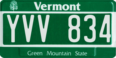 VT license plate YVV834