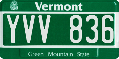 VT license plate YVV836