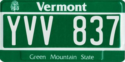 VT license plate YVV837