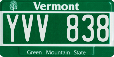 VT license plate YVV838
